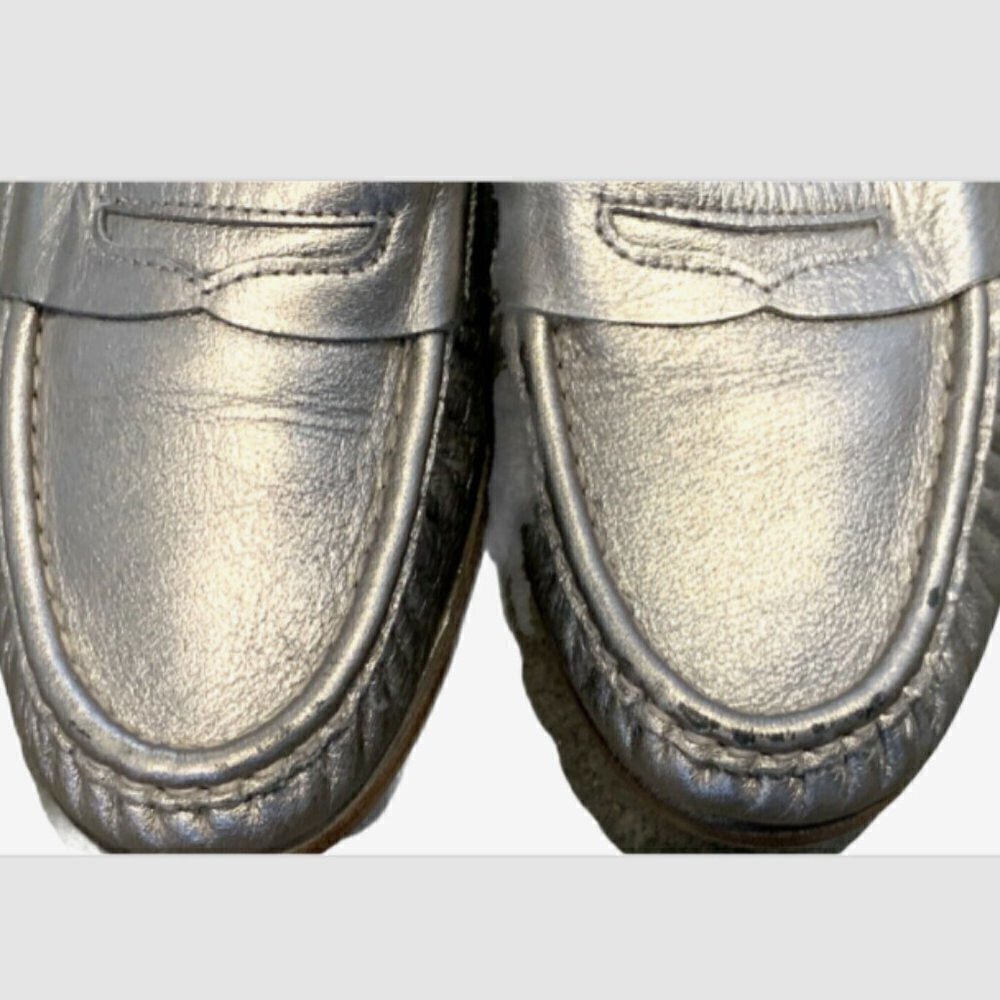 SAS Pewter Leather Comfort Penny Loafers Sz‎ 9-1/2 M #222F - Picture 4 of 11